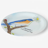 Any Age Happy April Birthday with Bluebird Papieren Bordje (Gekanteld)