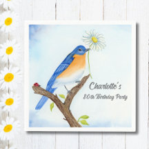 Any Age Happy April Birthday with Bluebird