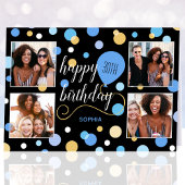 Any Age Happy Birthday Custom Foto Blauw Kaart