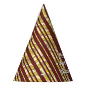 Any Age Happy Birthday Rustic Stripe Pattern Feesthoedjes (Links)