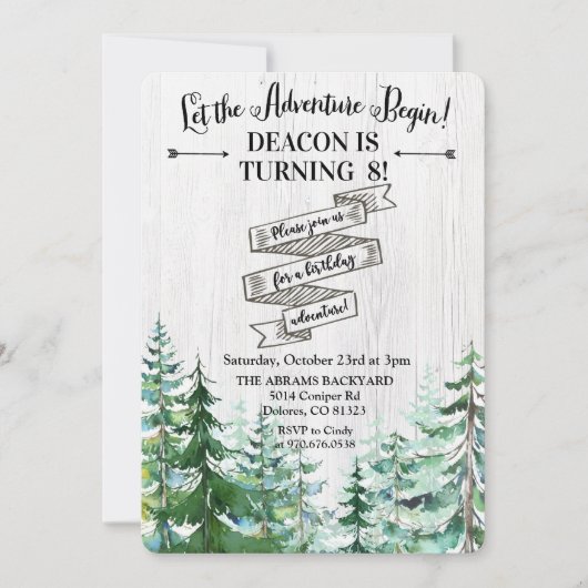 ANY AGE - Het avontuur begint verjaardagsuitnodigi Kaart (Voorkant)