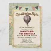 ANY AGE - Hete Luchtballon Verjaardag uitnodiging (Voorkant / Achterkant)