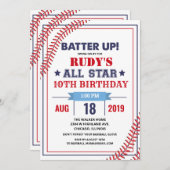 ANY AGE - Honkbal Verjaardag Uitnodiging (Voorkant / Achterkant)