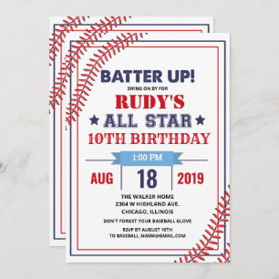 ANY AGE - Honkbal Verjaardag Uitnodiging