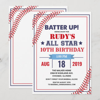 ANY AGE - Honkbal Verjaardag Uitnodiging