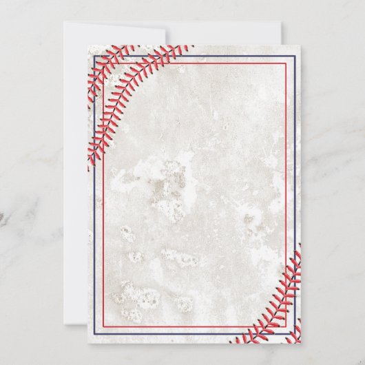 ANY AGE - Honkbal  Verjaardagsuitnodiging Kaart (Achterkant)