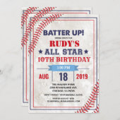 ANY AGE - Honkbal  Verjaardagsuitnodiging Kaart (Voorkant / Achterkant)