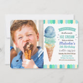 ANY AGE - Ice Cream Boy Verjaardag uitnodiging (Voorkant)