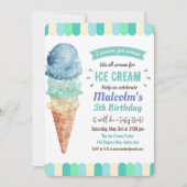 ANY AGE - Ice Cream Boy Verjaardag uitnodiging (Voorkant)