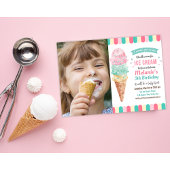 ANY AGE - Ice Cream Glitter Verjaardag uitnodiging