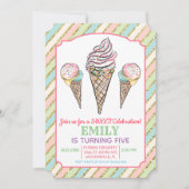 ANY AGE - Ice Cream verjaardagsuitnodiging Kaart (Voorkant)