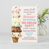 ANY AGE - Ice Cream verjaardagsuitnodiging Kaart (Staand voorkant)