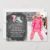 ANY AGE - Krijt Schaatsen Verjaardag uitnodiging (Voorkant)