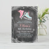 ANY AGE - Krijt Schaatsen Verjaardag uitnodiging (Staand voorkant)