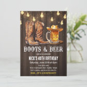 ANY AGE - Laarzen en Bier Verjaardag uitnodiging (Staand voorkant)