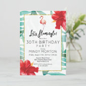 ANY AGE - Laten we Flamingle Verjaardag uitnodigin Kaart (Staand voorkant)