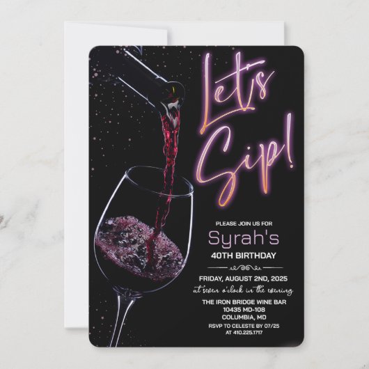 ANY AGE - Laten we nippen verjaardag uitnodiging (Voorkant)