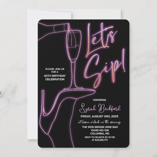 ANY AGE - Laten we nippen verjaardag uitnodiging (Voorkant)