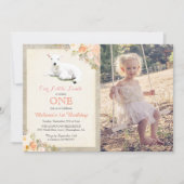 ANY AGE - Little Lamb Verjaardag Foto uitnodiging (Voorkant)