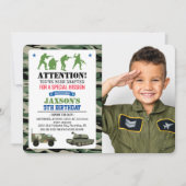 ANY AGE - Militaire Verjaardag Foto uitnodiging (Voorkant)