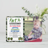 ANY AGE - Militaire Verjaardag Foto uitnodiging (Staand voorkant)