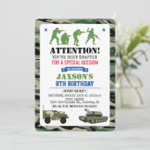 ANY AGE - Militaire Verjaardag Uitnodiging (Staand voorkant)