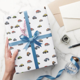 Any age monster truck boy birthday gift cadeaupapier