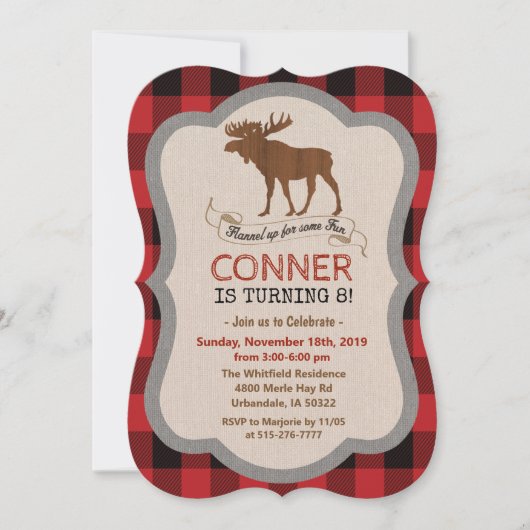 ANY AGE - Moose Boy Verjaardag uitnodiging (Voorkant)