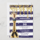 ANY AGE nautische marine wit goud gestreepte bubbe Kaart (Voorkant)