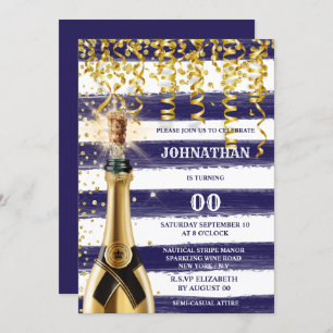 ANY AGE nautische marine wit goud gestreepte bubbe Kaart