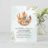 ANY AGE - Noah's Ark verjaardagsuitnodiging Kaart (Staand voorkant)