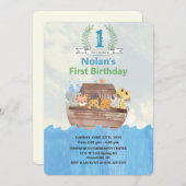 ANY AGE - Noah's Ark verjaardagsuitnodiging Kaart (Voorkant / Achterkant)