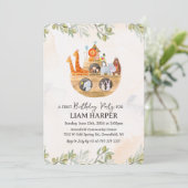 ANY AGE - Noah's Ark verjaardagsuitnodiging Kaart (Staand voorkant)