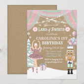 ANY AGE - Notenkraker Sugar Plum Verjaardag Uitnod Kaart (Voorkant / Achterkant)