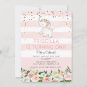 ANY AGE - Olifant Meisje Verjaardag uitnodiging (Voorkant)