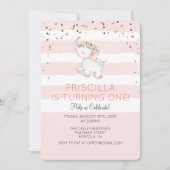 ANY AGE - Olifant Meisje Verjaardag uitnodiging (Voorkant)