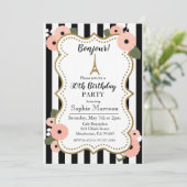 ANY AGE - Paris Bloemen Verjaardag Uitnodiging (Staand voorkant)