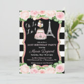 ANY AGE - Paris Travel Thema Verjaardag uitnodigin Kaart (Staand voorkant)