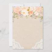 ANY AGE - Perzik Bloemen Kant Verjaardag uitnodigi Kaart (Achterkant)
