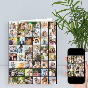 Any Age Photo Collage 49 Picture Big Birthday Card Kaart