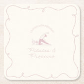 Any age pilates and prosecco birthday kartonnen onderzetters (Voorkant)