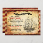 ANY AGE - Pirate Verjaardagsfeestuitnodiging Kaart (Voorkant / Achterkant)