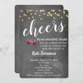 ANY AGE - Proost Wijnkrijt Verjaardagsuitnodiging Kaart (Voorkant / Achterkant)