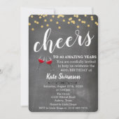 ANY AGE - Proost Wijnkrijt Verjaardagsuitnodiging Kaart (Voorkant)