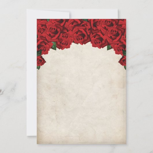 ANY AGE - rode rozen mijlpaal verjaardag uitnodigi Kaart (Achterkant)