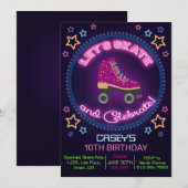 ANY AGE - Roller Schaats Verjaardagsuitnodiging Kaart (Voorkant / Achterkant)