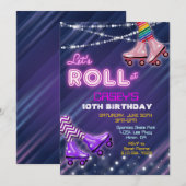 ANY AGE - Roller Schaats Verjaardagsuitnodiging Kaart (Voorkant / Achterkant)