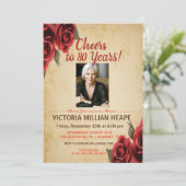 ANY AGE -  Roos Verjaardagsuitnodiging Kaart (Staand voorkant)