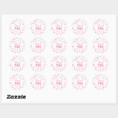 Any Age Roze Confetti Verjaardag Dank u Ronde Sticker (Vel)