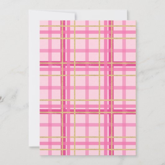 Any Age Roze Goud Plaid Cookie Decoreren Verjaarda Kaart (Achterkant)